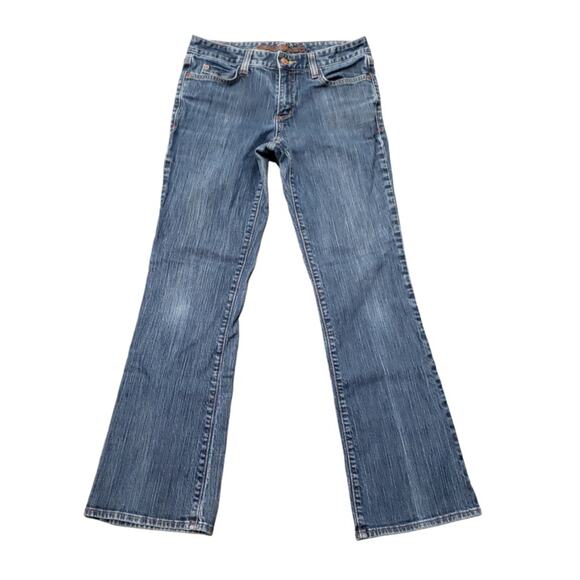 Eddie Bauer Specially Died Dark Blue Denim Boot Cut Jeans Pants Size 4 - Picture 6 of 6